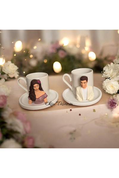 oksukokulutaş Girl Boy Lover Turkish Coffee Cup