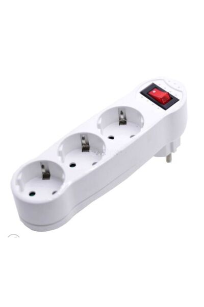 SimpluAcasa Triple ON/OFF 3-Pole Schuko Plug with Button and LED