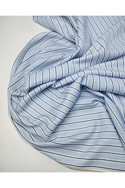 Kumaş Parça Тканина креп-джерсі в синьо-зелену смужку 150x210 см