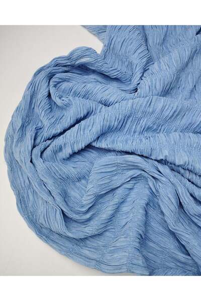 Kumaş Parça Тканина джерсі синього кольору з гофруванням 130x310 см