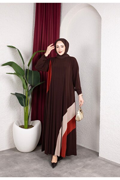 MODAMÜNASİP Sandy Laser Printed Pleated Dress