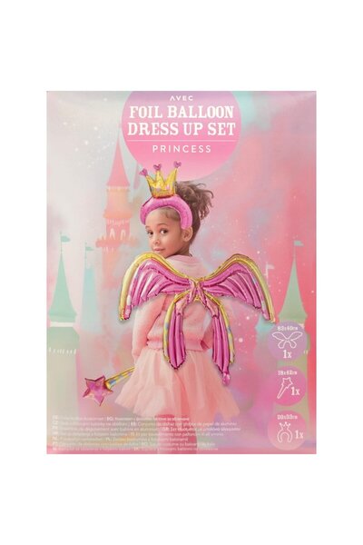 avec toi Foil Inflatable Children's Costume Accessory Set: Wings, Headband, Wand