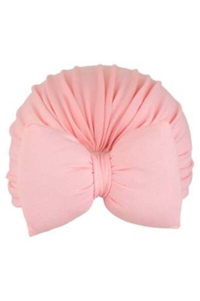 SHOPIENS Turban roz cu fundă pufoasă pentru bebeluși