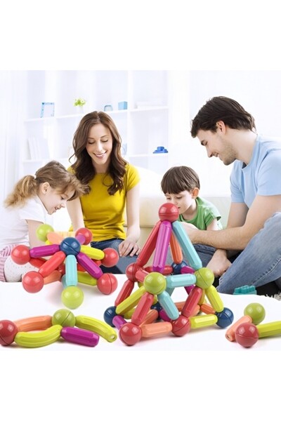 Malvys Set constructie magnetic Malvys, joc educativ STEM cu piese magnetice, 3+ ani