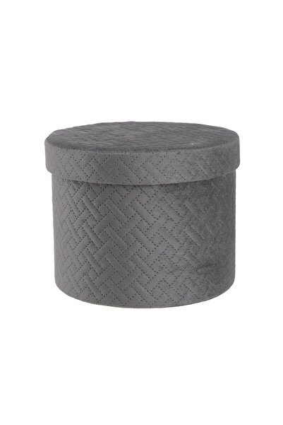 Bizzotto Gray Velvet Storage Box Averill 22x16 cm