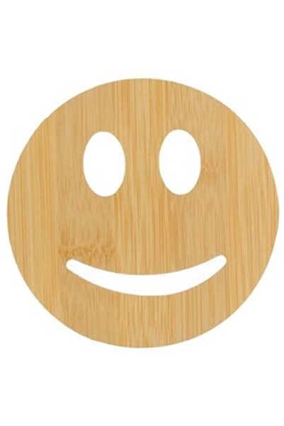 SHOPIENS Wooden Coaster with Emoji Design Ø10 cm