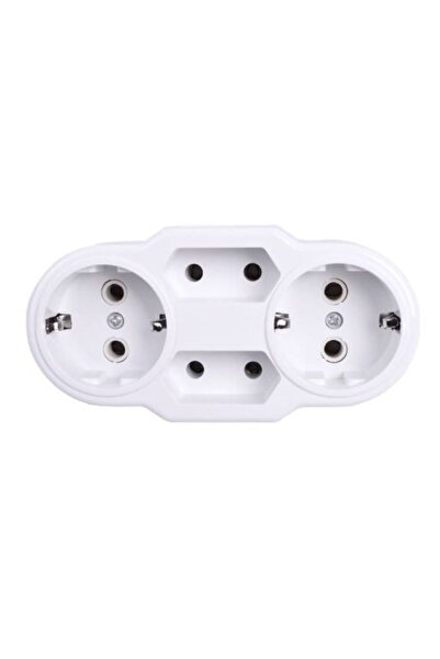 SimpluAcasa Triple Schuko and Euro Plug with Ceramic Interior (1 Schuko + 2 E...