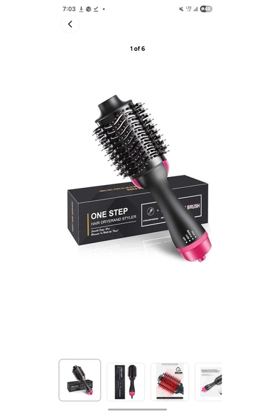 ONE STEP فرشاة هواء ساخن 3 في 1 لتجفيف وتصفيف الشعر، مصممة لتجفيف الشعر وتنعي...