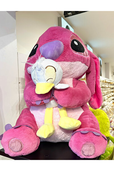 GLOW ACCESSORIES BAE Pembe Sevimli Ördek & Stic Dev Boy Peluş Oyuncak 60 Cm