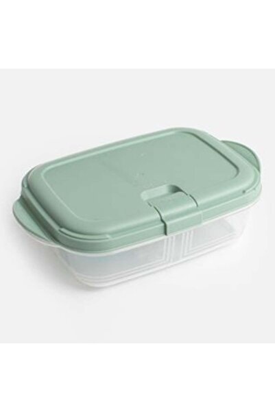 SHOPIENS Green Olive Container with Push Up Lid and Clips 400 ml