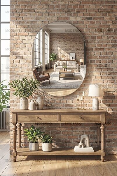 RİCAS DESİGN Kubbe Dekoratif Banyo Salon Hol Koridor Makyaj Aynası 80x60