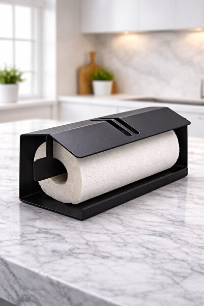 mee wall art Countertop Modern Kitchen Towel Stand - Stainless Metal Paper To...