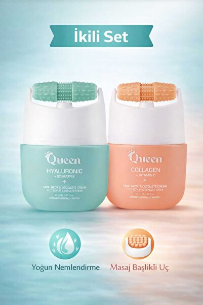 ICEQUEEN İkili Yüz Bakım Seti – Hyaluronik Asit 5D Matrix & Kolajen Vitamin C...