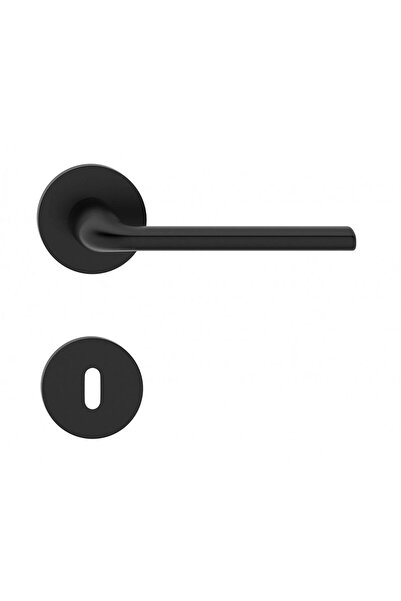 THG Bella R Μαύρη Ματ Λαβή Πόρτας με Ροζέτα Κλειδιού