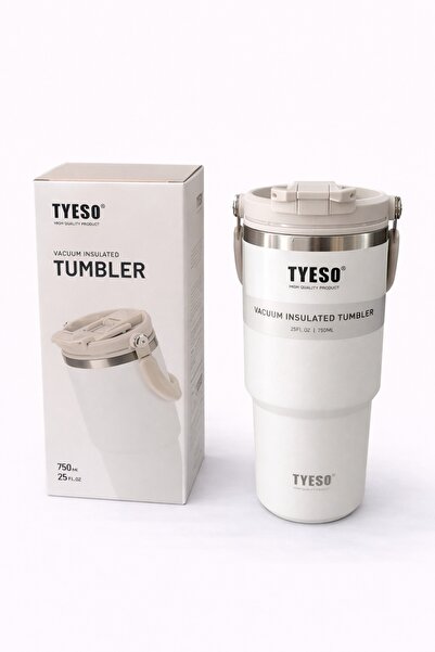 OEM TYESO 750 ml thermal cup, double-walled stainless steel thermos with side...