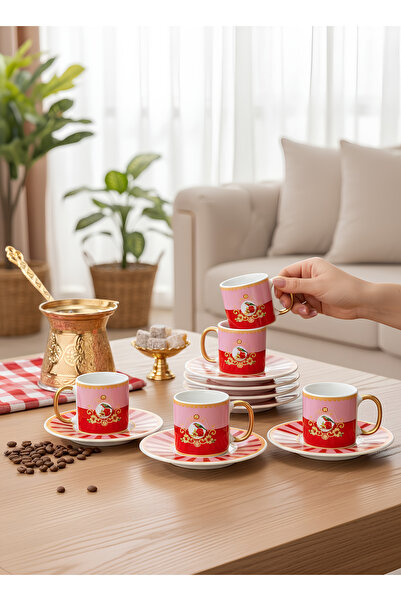 Yumuk Shop Naravian 6 Kişilik Bird Gold Kahve Fincanı Takımı 90 ml