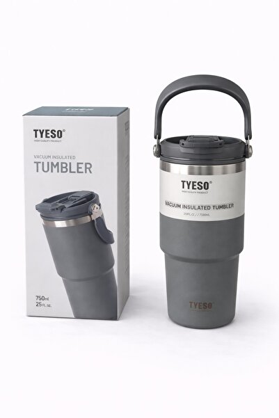 OEM TYESO 750 ml thermal cup, double-walled stainless steel thermos with side...