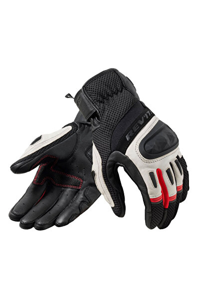 Revit Dirt 4 Black-Red Leather Summer Motorcycle Gloves
