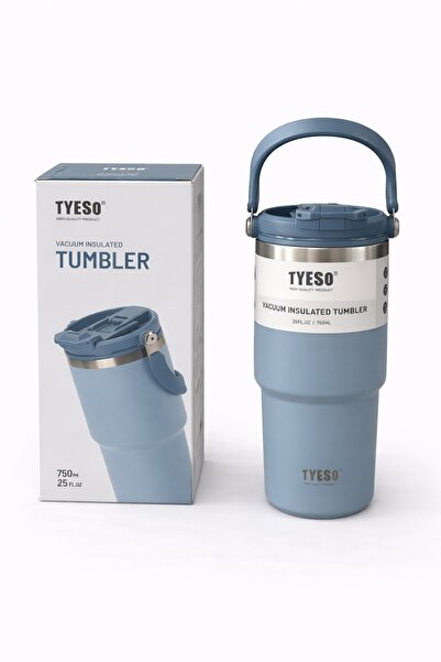 OEM TYESO 750 ml thermal cup, double-walled stainless steel thermos with side...