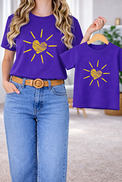 LORVEX Тениска за майка и дъщеря, овърсайз – Тениска с принт  "Майка и дете "...