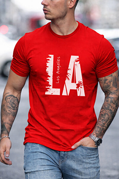 SİBELİZE تي شيرت كبير الحجم مطبوع عليه LA للجنسين