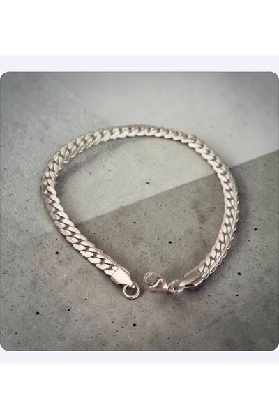 ESJ Stainless Steel Snake Back Cuban Style Unisex Bracelet 5 mm 174 + 5 cm