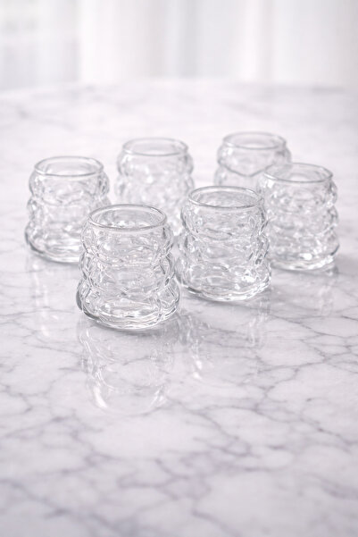 Mirilliahome 6-Piece Bubble Pattern Glass Coffee Side Cup Transparent Present...