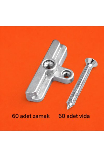 Lollihome Kapı ve Pencere İçin PVC Kilit Karşılığı | 60 Adet Zamak T Delikli ...