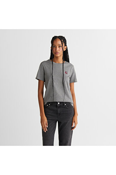 Gant Kadın Gri Regular Fit Bisiklet Yaka T-Shirt