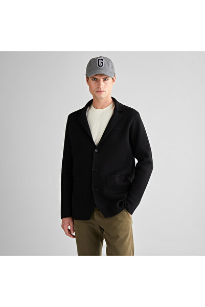 Gant Erkek Siyah Relaxed Fit Kruvaze Ceket
