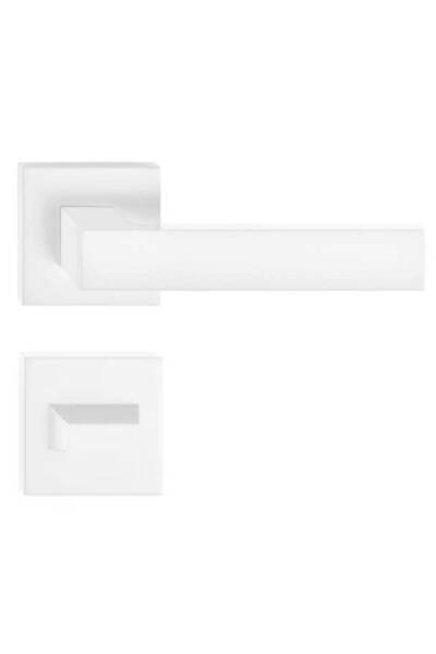 THG Cube (FOCUS) Slim White Door Handle with WC Rosette