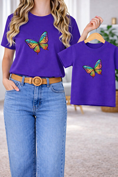 LORVEX Tricou Mamă-Fiică Combinație Oversize – Tricou cu imprimeu Mamă și Cop...