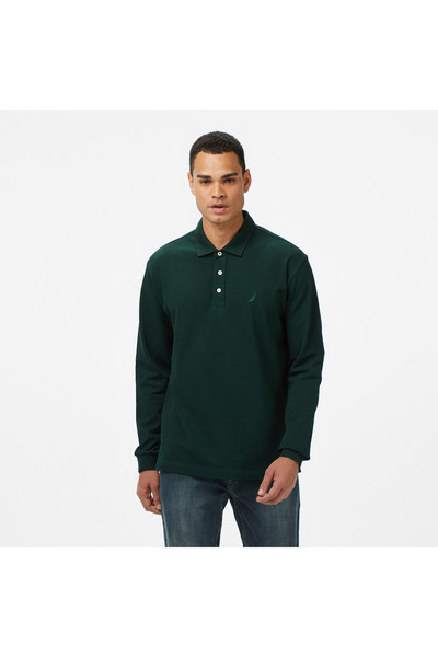 Nautica Erkek Yeşil Classic Fit Uzun Kollu Polo Yaka T-Shirt
