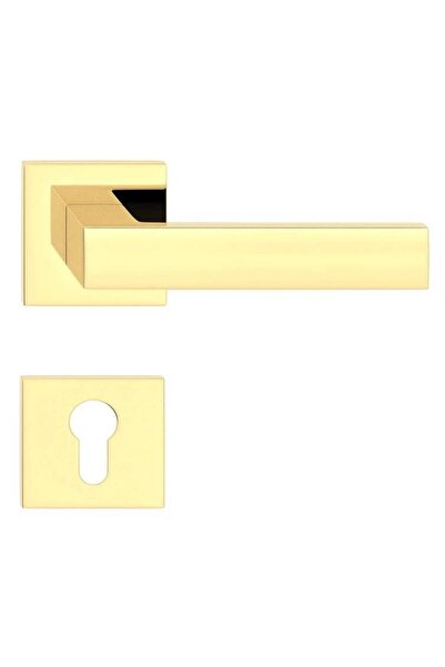 THG Mâner de ușă CUBE subțire auriu cu rozetă de blocare