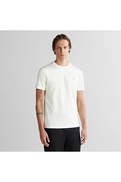 Gant Erkek Krem Relaxed Fit Bisiklet Yaka T-Shirt