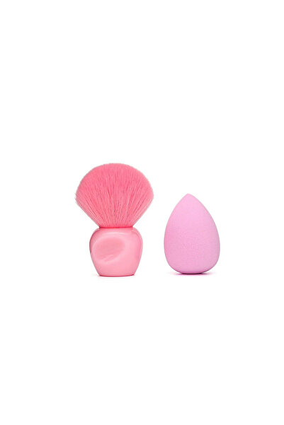 Pink Bear Brush and Sponge Set