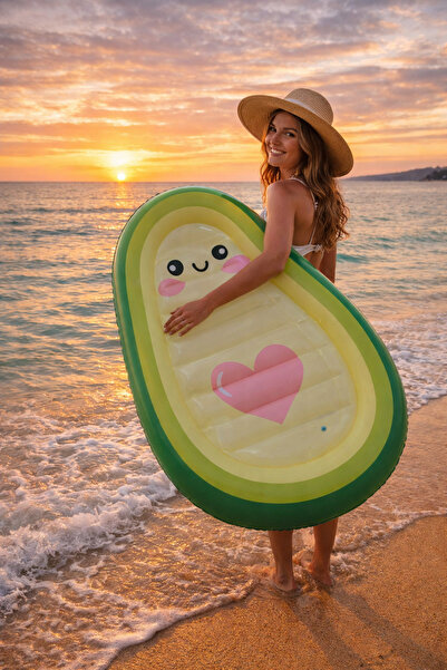 NUNU Avokado Şişme Deniz Yatağı 165x114 cm Büyük Boy Havuz & Deniz Oyuncağı 1...