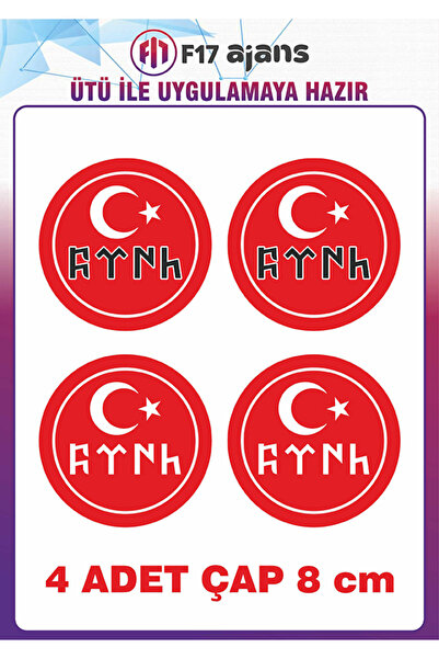 F17 Ajans 4 Adet Göktürkçe Türk Yazısı Ütü ile Yapışan Tekstil Kumaş Tişört D...
