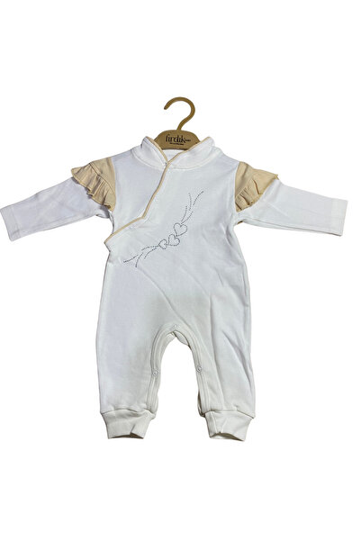 OEM Κομψό βρεφικό ολόσωμο φορμάκι με καρδιές και βολάν