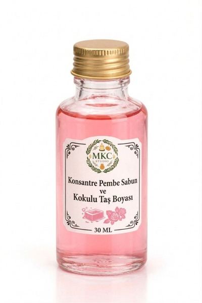 MKC STUDIO Konsantre Pembe sabun bazı ve Kokulu Taş Boyası 30 ml - Yüksek Pig...