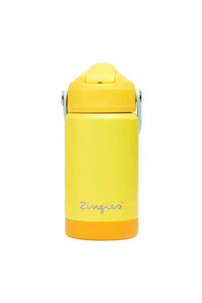 Zingies Luca Ανοξείδωτο Παγούρι Νερού με Καπάκι με Καλαμάκι 350ml / 12oz Κίτρινο