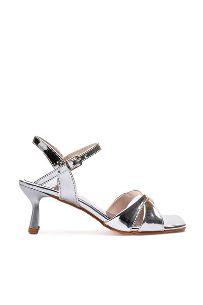 Long Star Women's Heeled Sandals - Mirror-Like Finish, Thick Heels, Comfortab...