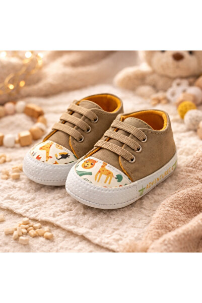 Bebelul Brown baby sneakers with animal print - Pattini