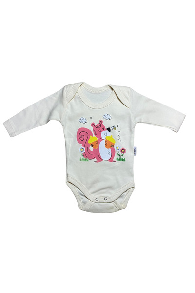 OEM Body bebe cu imprimeu veveriță și ghinde, mânecă lungă