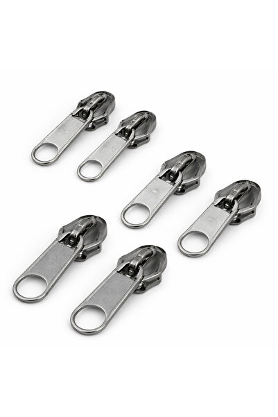 Tahwaz 6 Piece Zipper Repair Kit Universal Replacement Zipper Pulls Gray