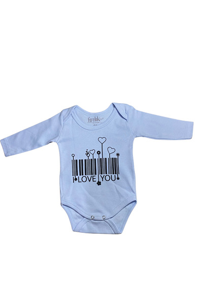 OEM Baby bodysuit with long sleeves and "Love You" print