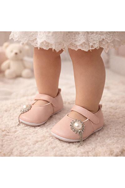 Bebelul Elegant BOAC pink sandals for girls with a stone