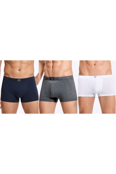 İlke Men's 3-Piece Bamboo Flexible Fabric, Comfortable Fit Boxer