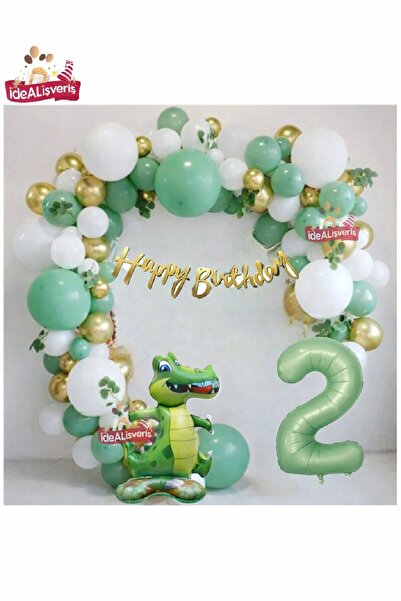 Laviyosa Set za rođendansku proslavu na temu dinosaurusa sa balonima Zeleni i...