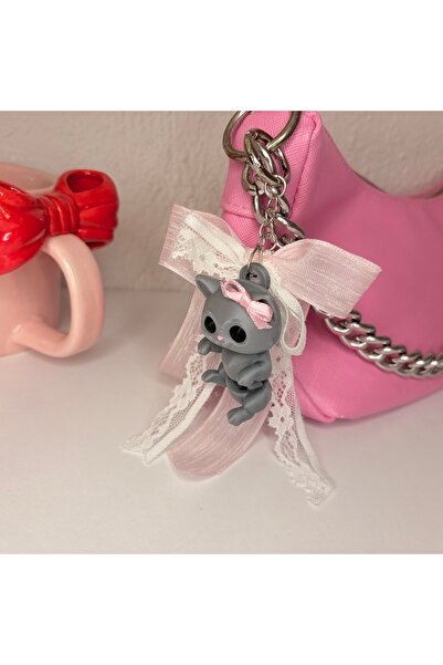 PİNKUE Χαριτωμένο μπρελόκ με φιγούρα γάτας και διακοσμητικό τσάντας – Χαριτωμ...